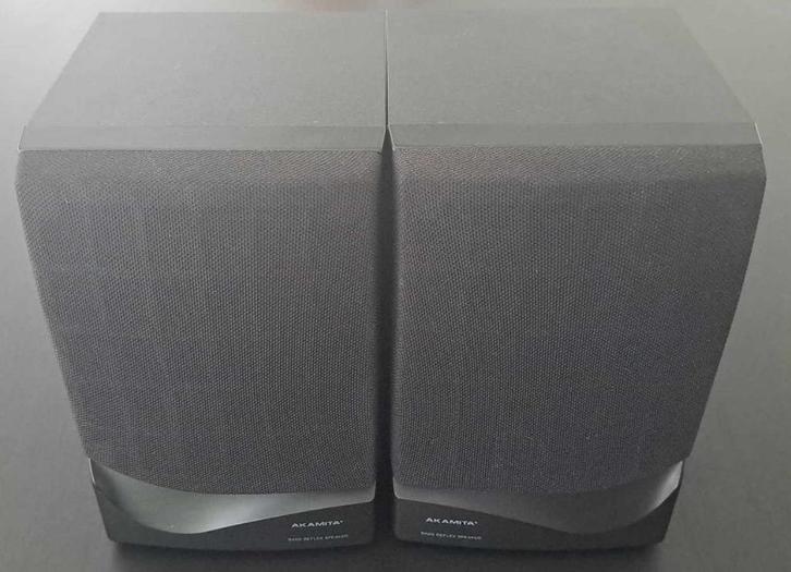Akamita 4 Ohm bass reflex speakers, Audio, Tv en Foto, Luidsprekerboxen, Gebruikt, Front, Rear of Stereo speakers, Overige merken