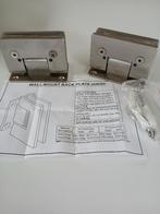 Glazen deurscharnier 2stuks (wall mount back plate hinge), Enlèvement ou Envoi, Neuf