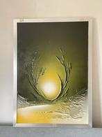 Peinture : relief, nuances de vert, Antiquités & Art, Enlèvement