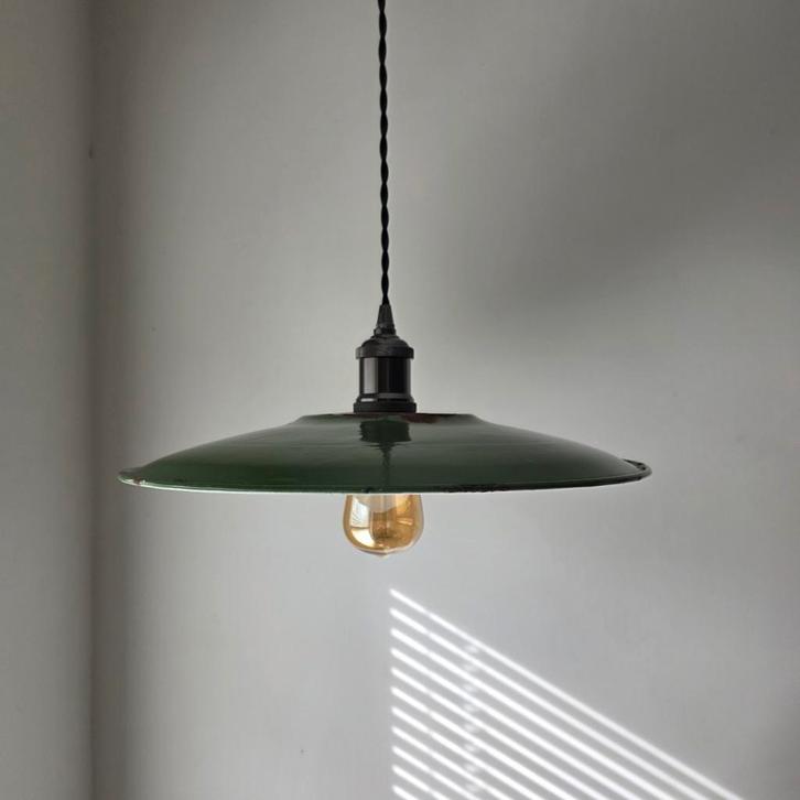 XL vintage industriële geëmailleerde hanglampen Prijs/stuk., Antiek en Kunst, Antiek | Verlichting, Ophalen of Verzenden