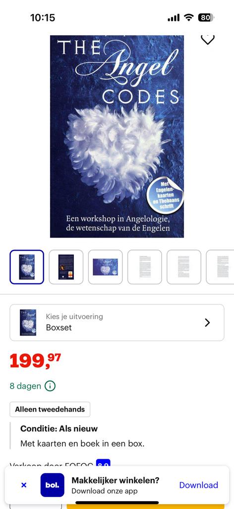 Boek en kaarten the angel codes, Ophalen, Nieuw, Tarot of Kaarten leggen, Instructieboek