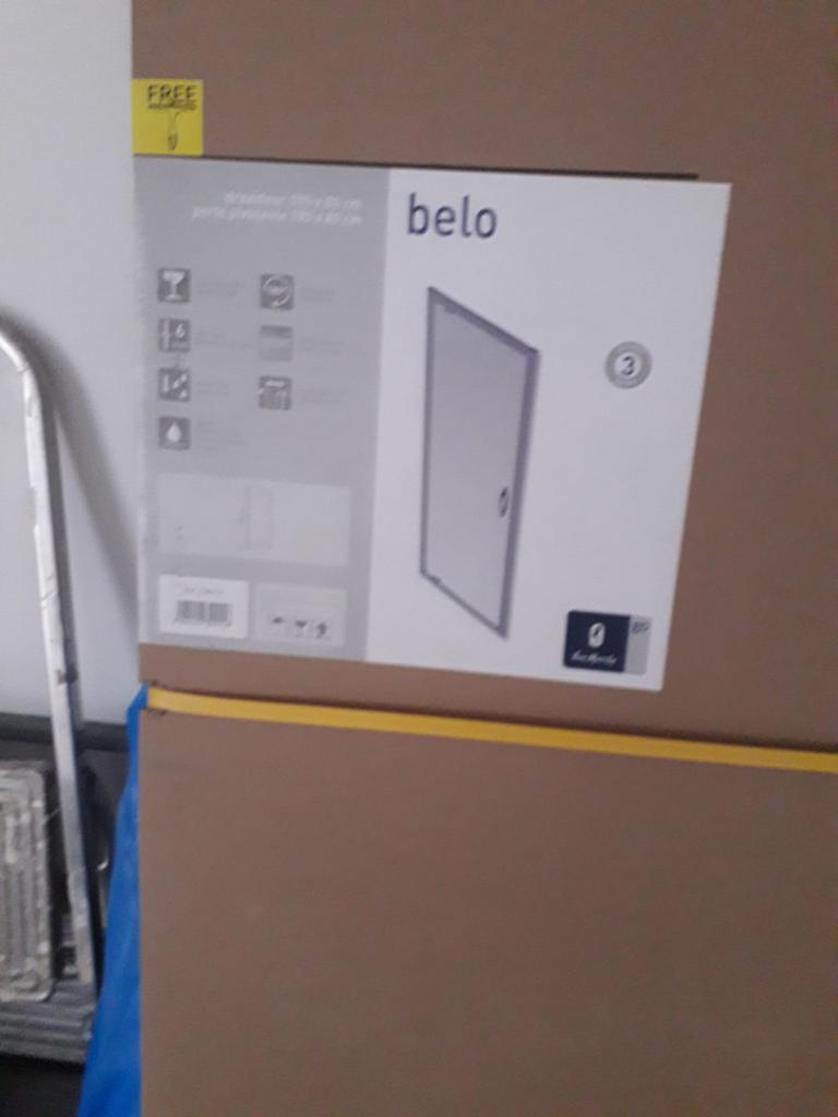 Douchedeur glas 190 x 80 cm – nieuw in doos, Bricolage & Construction, Sanitaire, Neuf, Douche, Verre, Enlèvement