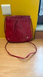 Sac bandoulière Roberta rouge 26/26/5 cm vintage cuir rouge, Enlèvement ou Envoi, Comme neuf, Rouge