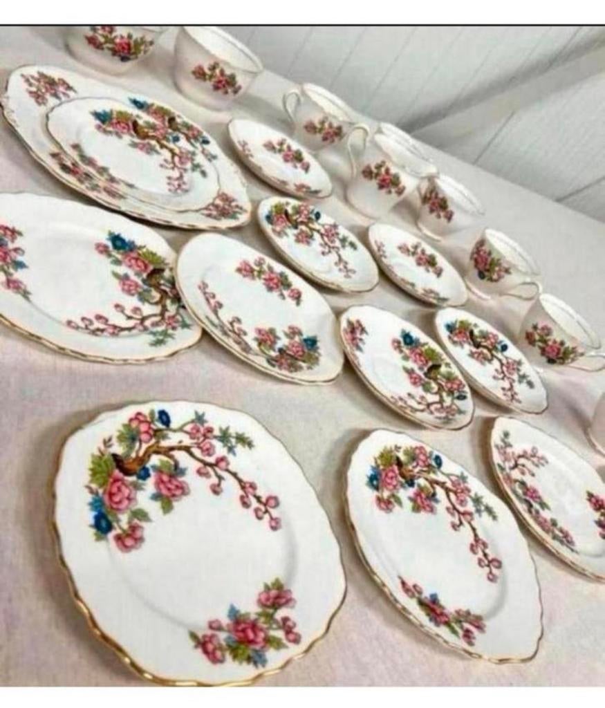 Colclough antiek thee servies set Indian Tree-patroon 1950, Ophalen of Verzenden