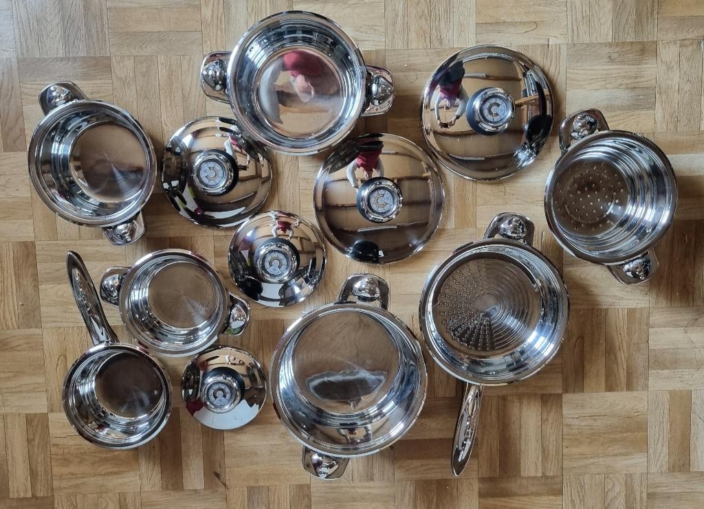 Kookpotten - 7 delig, Huis en Inrichting, Keuken | Potten en Pannen, Ophalen, Nieuw, Keramische plaat