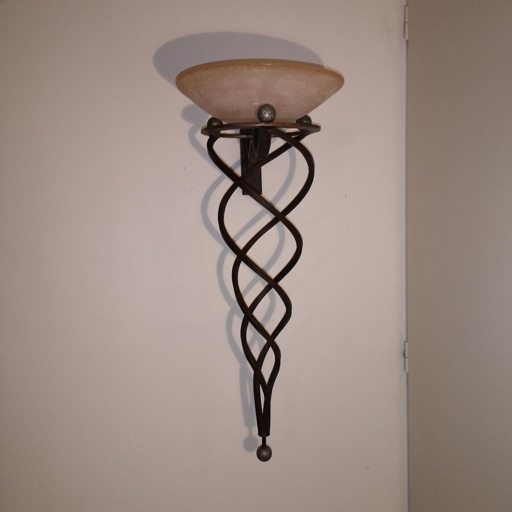 Applique Antinea TERZANI J.F. Crochet Verre Murano Fer Forgé, Ophalen, Zo goed als nieuw, Glas, Vintage