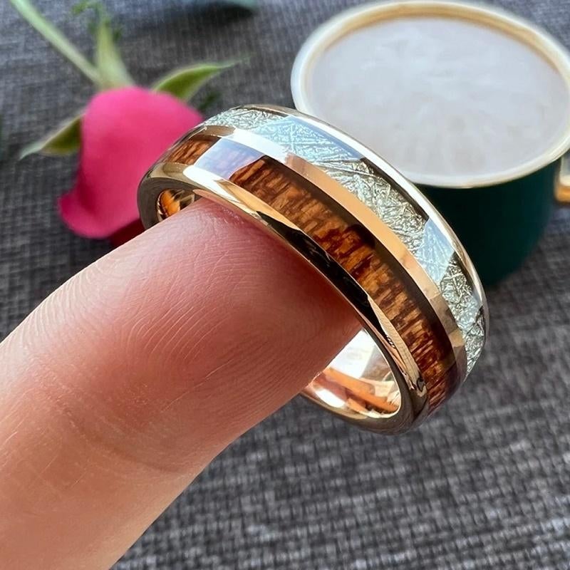 Trouwringen wolfraam rosé goud - Leah, Bijoux, Sacs & Beauté, Bagues, Neuf, Femme ou Homme, Autres couleurs, Autres matériaux