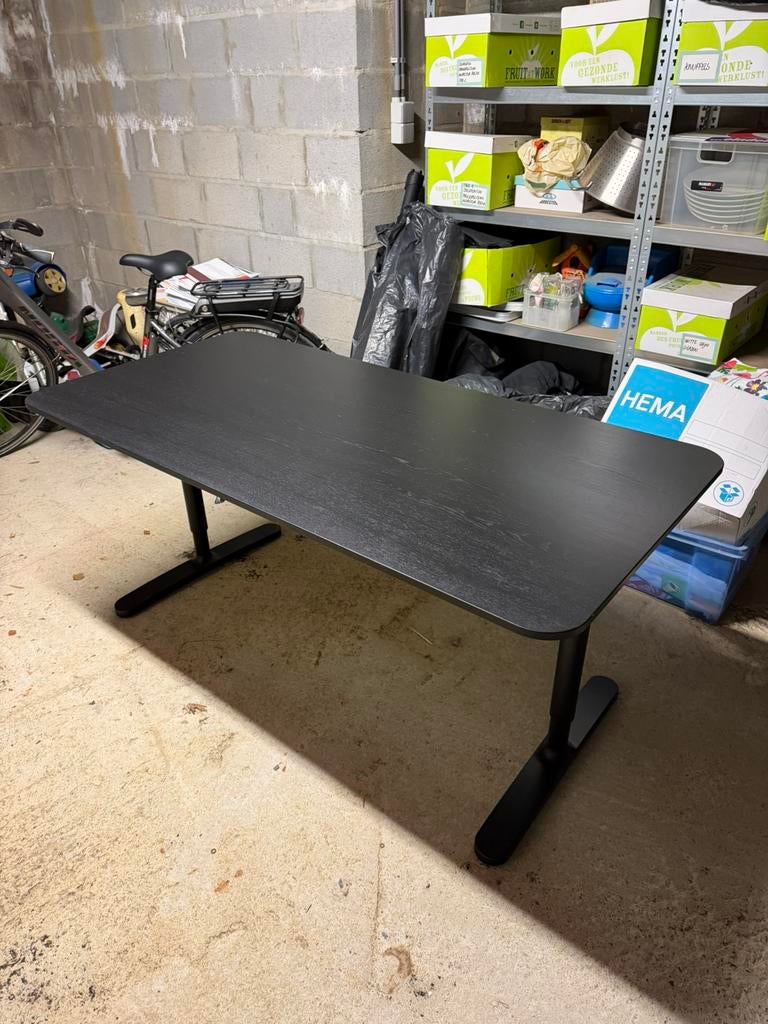 Ikea Bekant 160x80cm Zwart, Enlèvement, Réglable en hauteur, Comme neuf