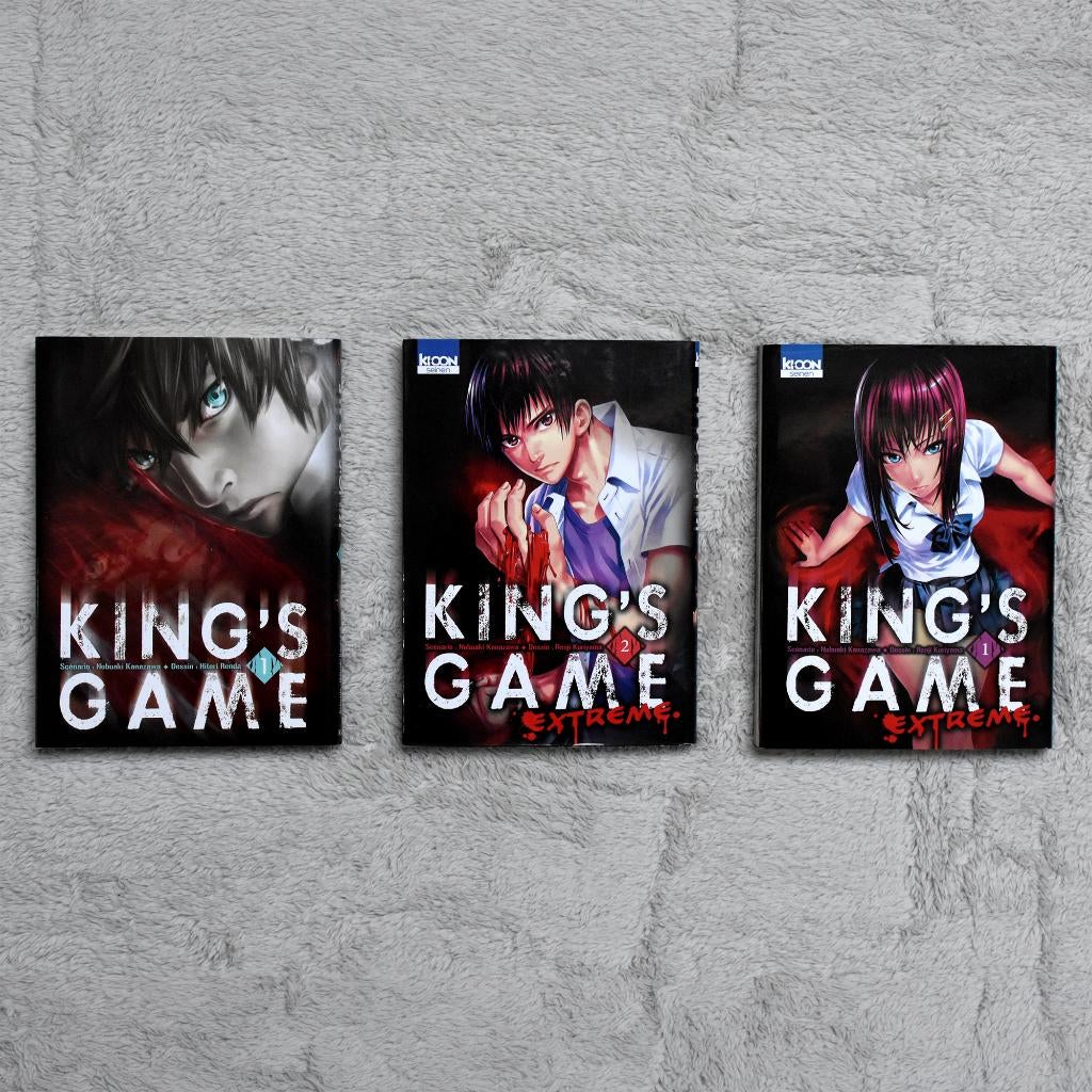 King's Game Tome 1 + King's Game Extreme Tomes 1 & 2 FR, Livres, BD | Comics, Nobuaki Kanazawa, Série complète ou Série, Comme neuf