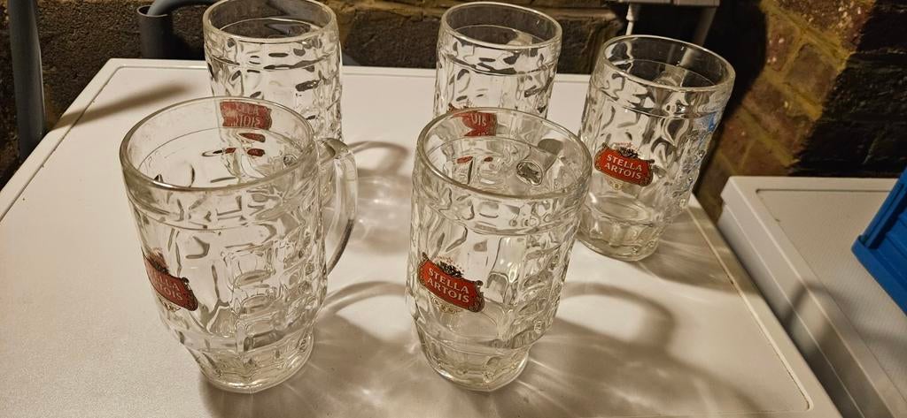 5 verre Stella artois 50cl, Collections, Verres & Petits Verres