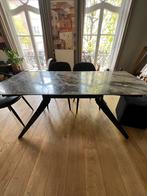 Table + 5 chaises+pouf – Table en marbre – Offre lot, Maison & Meubles, 150 à 200 cm, Enlèvement, Utilisé, 50 à 100 cm