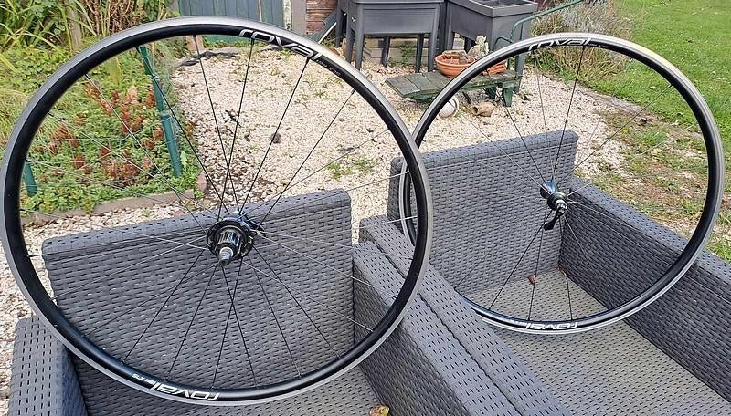Wielen ROVAL SLX24, prima staat, bandjes/tubeless., Fietsen en Brommers, Fietsonderdelen, Wiel, Aluminium, Racefiets, Ophalen