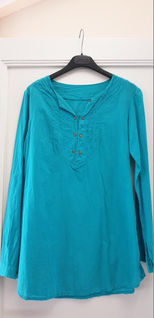 Blouse van 95% katoen - Maat S, Kleding | Dames, Blouses en Tunieken, Zo goed als nieuw, Maat 36 (S), Blauw, Ophalen of Verzenden