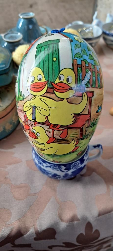2 vintage eieren van papier-maché, Ophalen of Verzenden