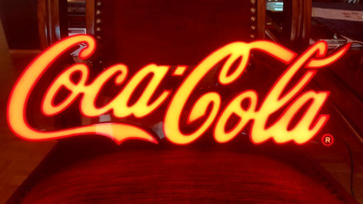Originele Coca-Cola LED Neon Script-Brands On-Perfecte staat, Verzamelen, Merken en Reclamevoorwerpen, Zo goed als nieuw, Reclamebord