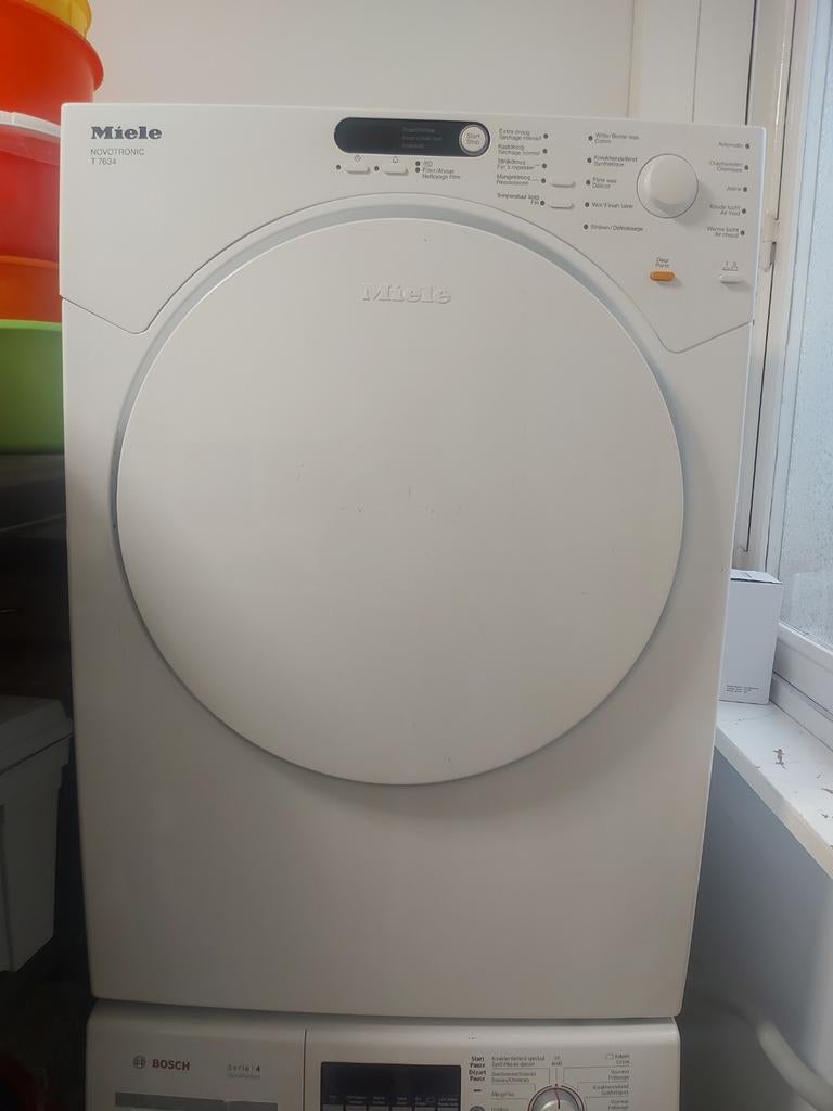 Droogkast luchtafvoer Miele Novotronic T7634, 6 à 8 kg, Évacuation d'air, Programme laine, Chargeur frontal