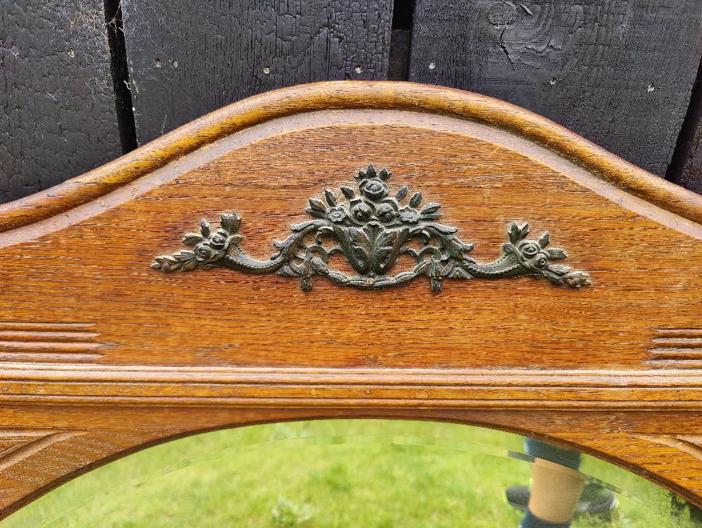 Trumeau de cheminée miroir ovale en chêne, Enlèvement, Autres formes, 50 à 100 cm, Moins de 100 cm