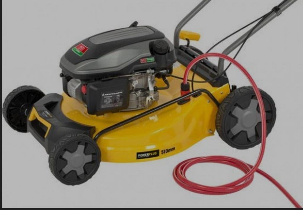 Powerplus powxg60245x 177cc zo goed als nieuw, Powerplus, Tondeuse sur coussin d'air, Sac de ramassage, Tondeuses à gazon à essence