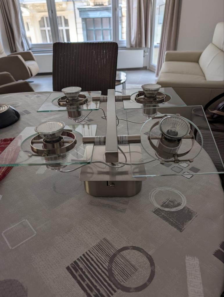 Plafond lamp met 4 spots, Ophalen