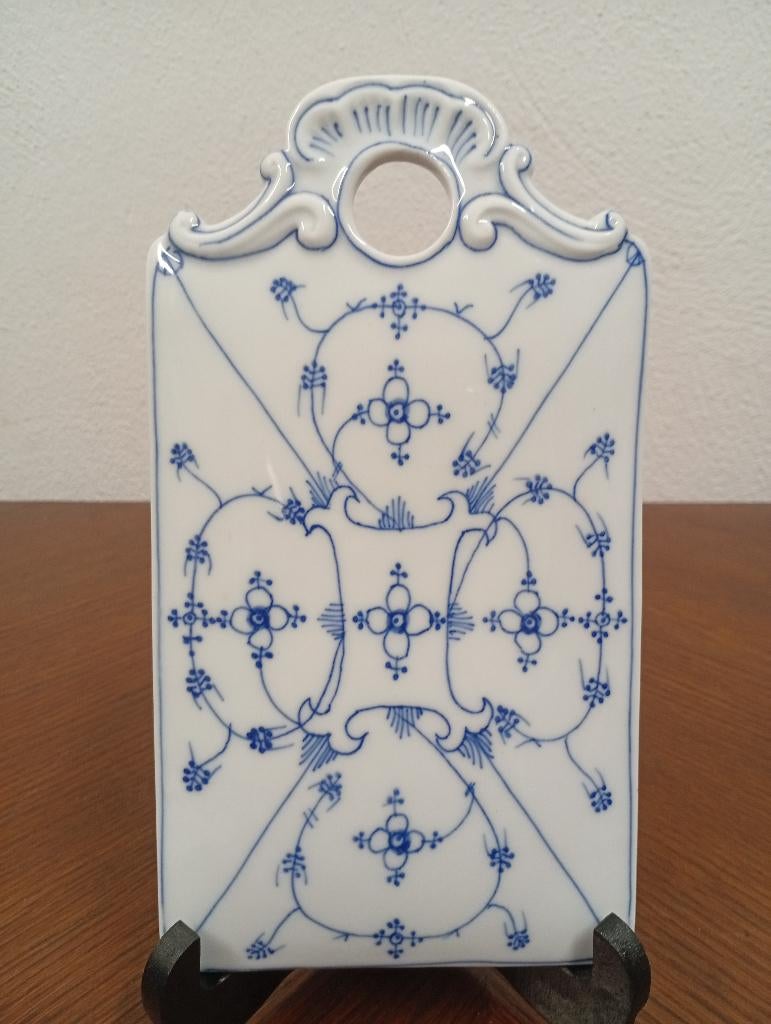 Antiek Porseleinen Ontbijtplankje - Blauw Saks / Strobloem, Ophalen of Verzenden