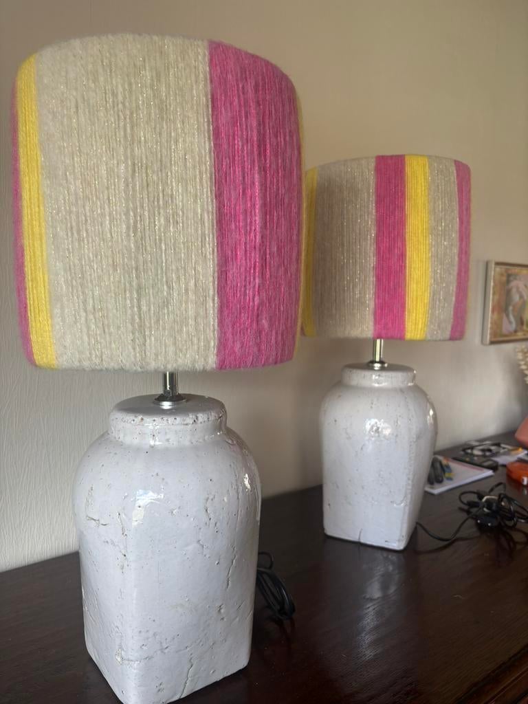 Set van 2 vintage keramieken tafellampen – retro jaren 60/70, Antiek en Kunst, Antiek | Verlichting, Ophalen