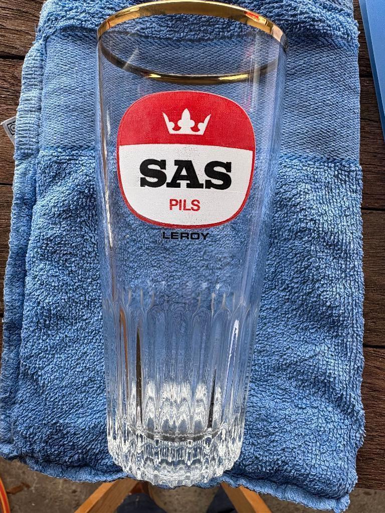 SAS Pils, Leroy, Collections, Marques de bière, Utilisé, Verre ou Verres, Autres marques, Enlèvement ou Envoi