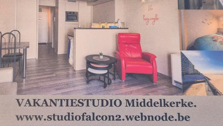 2-4 pers vakantiestudio Middelkerke lateraal zeezicht, Immo, Appartementen en Studio's te huur