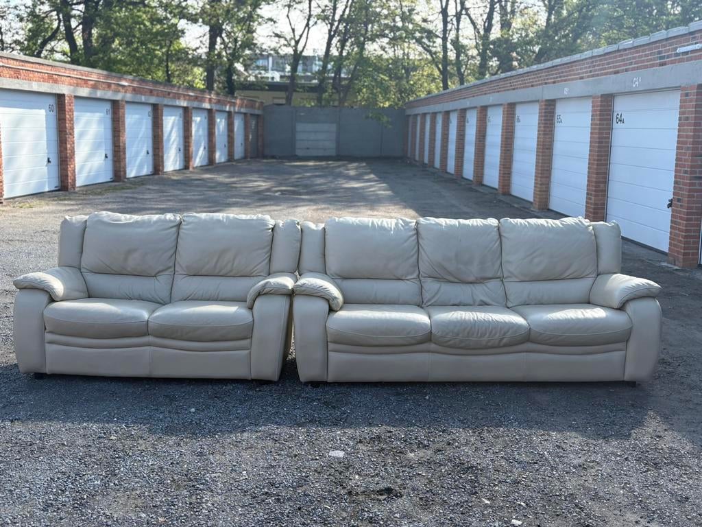 Salon 3+2 Cuir Vrai + LIVRAISON, Enlèvement ou Envoi, Comme neuf, Cuir