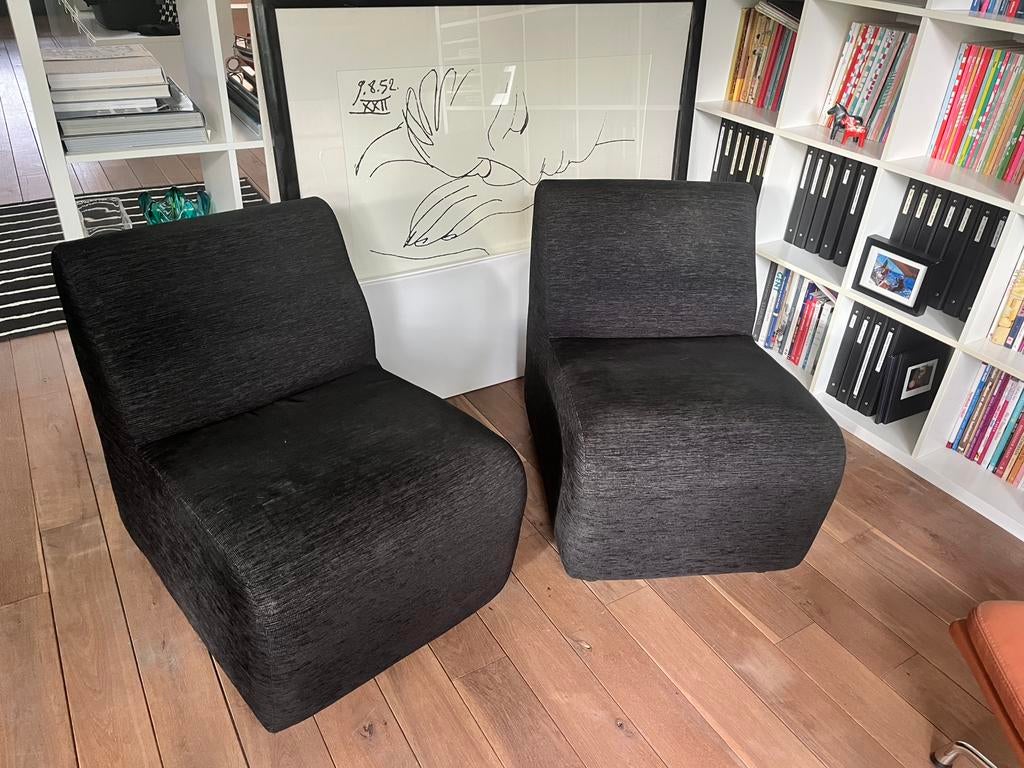 2 kleine zeteltjes, Ophalen, Twee, Zwart, Zo goed als nieuw