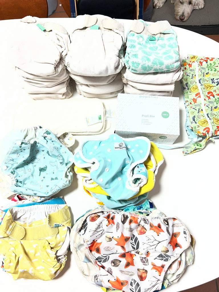Pakket herbruikbare luiers, Kinderen en Baby's, Babykleding | Overige, Gebruikt, Jongetje of Meisje, Ophalen of Verzenden