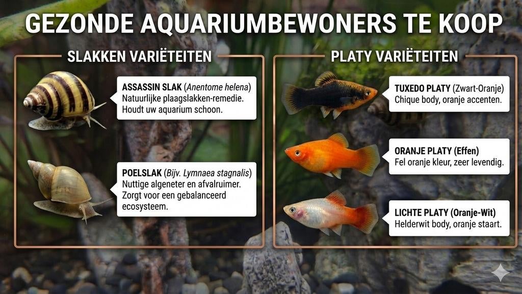 Platy’s & Nuttige Aquariumslakken (Assassin & Poelslak)