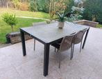 Tuintafel + 4 tuinstoelen, Ophalen, Gebruikt, Rechthoekig, Kunststof