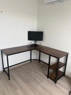 Bureau d'angle industriel - parfait état - 138 x 138 cm, Maison & Meubles, Neuf, Industriel, Bois, Espace de rangement