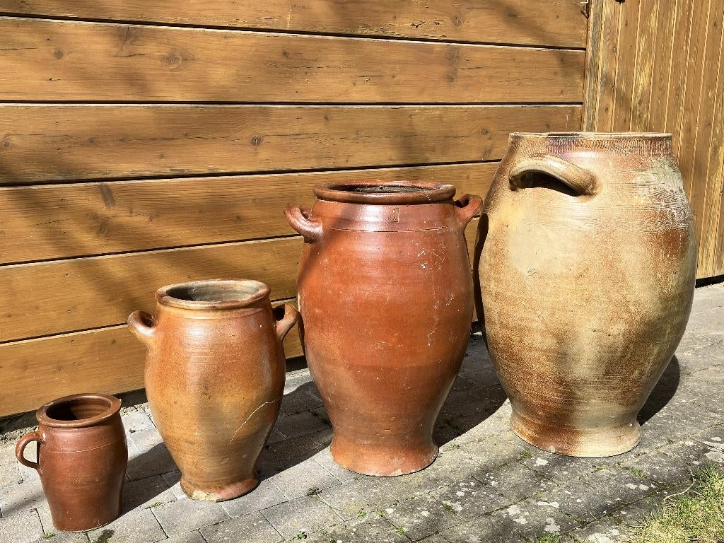 4 smoutpotten - smoutkruik voor decoratie, Ophalen, Gebruikt