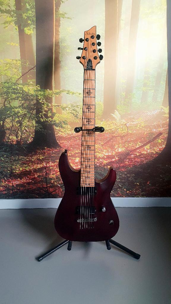 Schecter C7 Jeff Loomis Gitaar + koffer, Muziek en Instrumenten, Snaarinstrumenten | Gitaren | Elektrisch, Zo goed als nieuw, Solid body