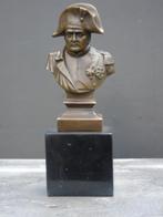 Buste van Napoleon in bronzen gesigneerde marmeren sokkel, Antiek en Kunst, Ophalen, Brons