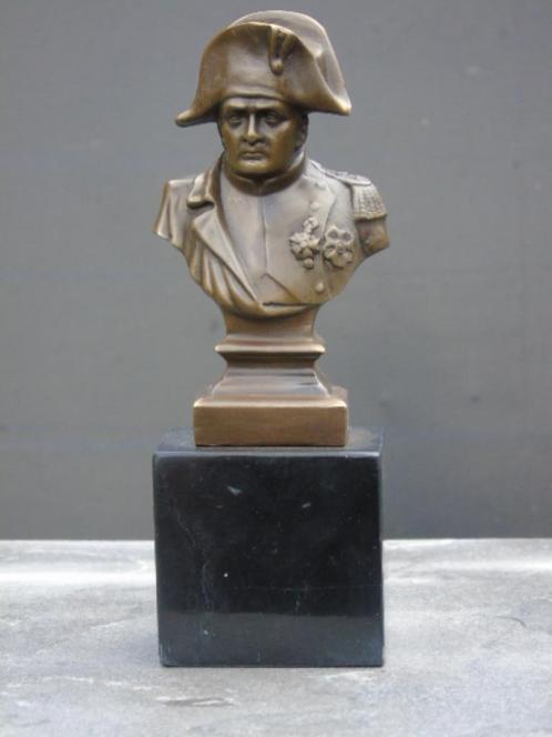 Buste van Napoleon in bronzen gesigneerde marmeren sokkel, Antiek en Kunst, Antiek | Brons en Koper, Brons, Ophalen