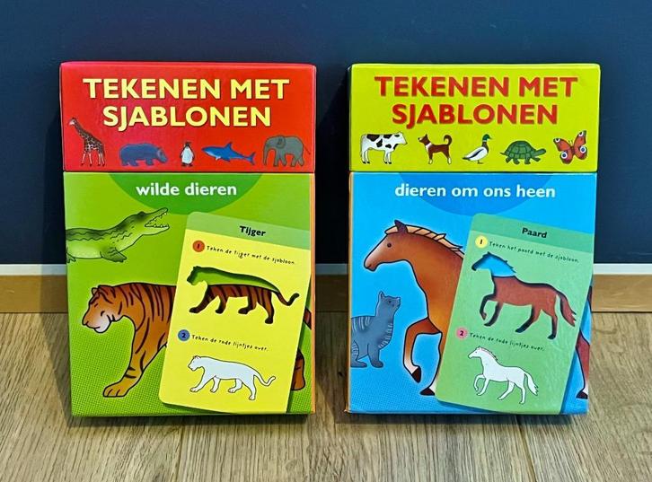 set Tekenen met sjablonen 2 stuks, Kinderen en Baby's, Speelgoed | Educatief en Creatief, Gebruikt, Taal en Lezen, Ophalen of Verzenden