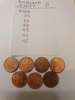 7 munten van 1 cent munthuis D van Duitsland, Ophalen of Verzenden, Duitsland, 1 cent, Setje