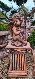Beton engel beeld met zuil, Jardin & Terrasse, Statues de jardin, Ange, Béton, Enlèvement ou Envoi, Neuf