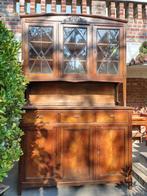 Oude houten gezellige kast met opzetstuk, Antiek en Kunst, Ophalen