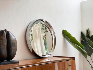 Vintage space-age spiegel, chroom beschikbaar voor biedingen