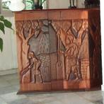Bar en bois d'iroko entièrement sculpté, Maison & Meubles, Maison & Meubles | Autre, Enlèvement, Utilisé, Gebruikt maar prachtig