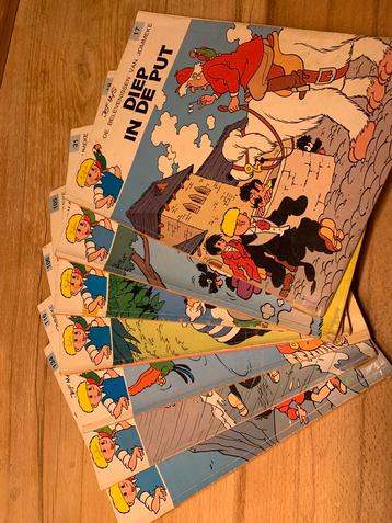 Lot 8 vintage Jommeke strips – gele rug – jaren ’80 beschikbaar voor biedingen