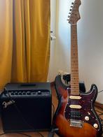 Elektrische gitaar met versterker, Muziek en Instrumenten, Snaarinstrumenten | Gitaren | Elektrisch, Ophalen, Zo goed als nieuw