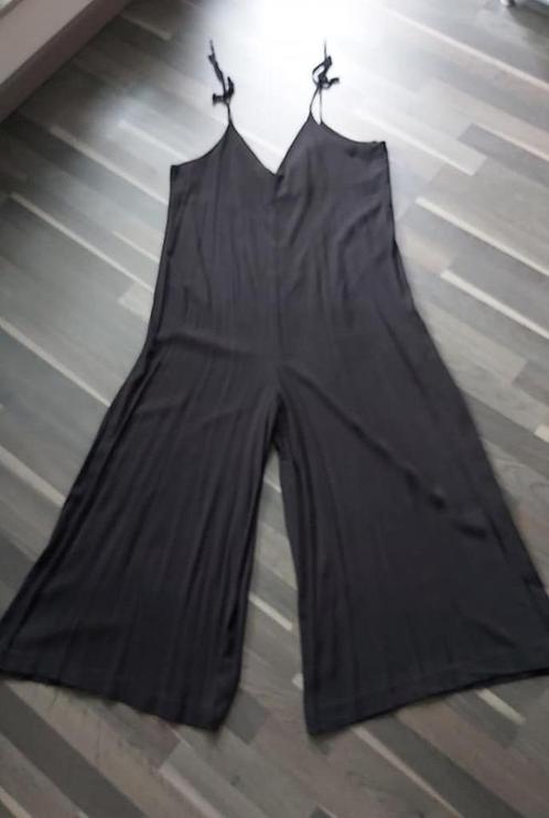 zomerse jumpsuit, aanpasbaar, mt L, wijde pijpen, Kleding | Dames, Jumpsuits, Zo goed als nieuw, Maat 42/44 (L), Zwart, Ophalen of Verzenden