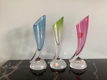 3 vaasjes Val Saint Lambert Cornucopia. VSL010/AAa.  beschikbaar voor biedingen