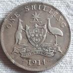 AUSTRALIE : RARE 1 SHILLING 1914 KM 26 PIÈCES D'ARGENT, Envoi, Monnaie en vrac, Argent