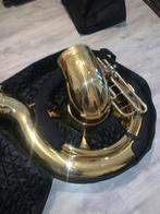 Te koop sousafoon + stand + opbergtas, Muziek en Instrumenten, Blaasinstrumenten | Tuba's, Ophalen, Gebruikt, Met koffer of draagtas