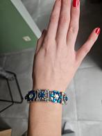Armband met blauw en crystal steentjes om zelf te maken/ diy, Staal, Blauw, Nieuw, Ophalen of Verzenden